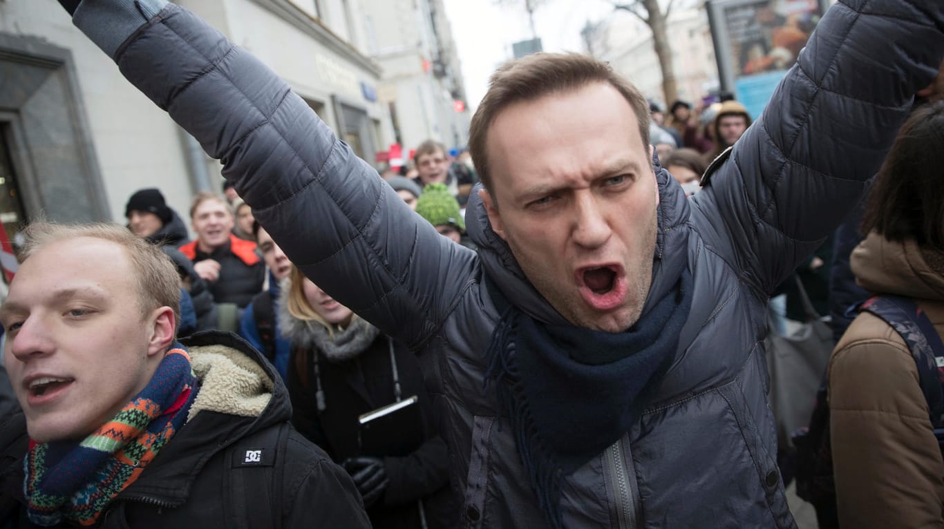 Alexej Nawalny am Sonntag in Moskau: Ihm droht eine Anklage wegen Störung der öffentlichen Ordnung.