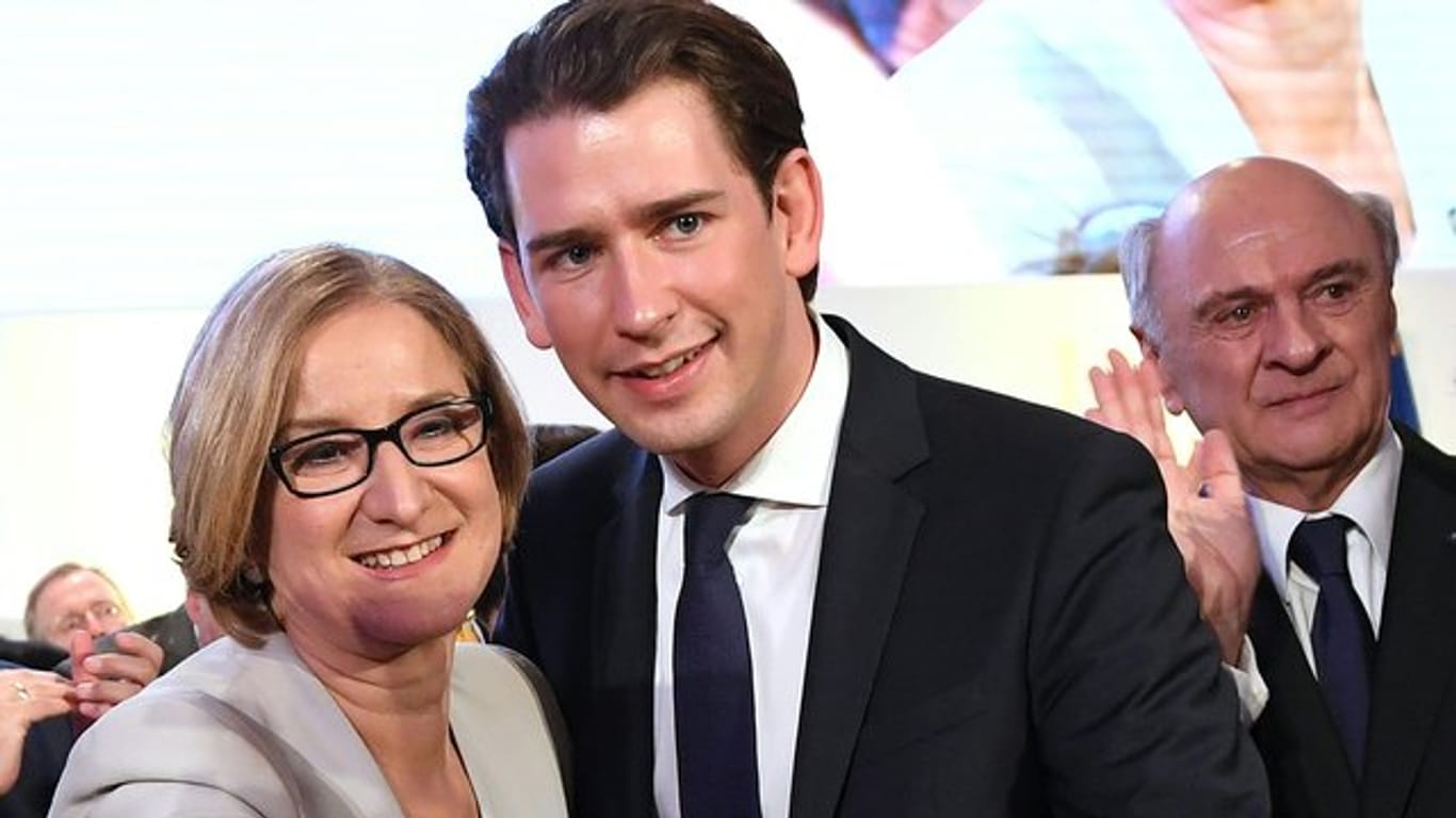 Die niederösterreichischen Landeshauptfrau und ÖVP-Spitzenkandidatin Johanna Mikl-Leitner und Österreichs Bundeskanzler Sebastian Kurz.