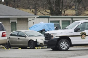 Tatort in Malcroft im US-Bundesstaat Pennsylvania: Ein Mann hatte offenbar aus Eifersucht vier Menschen getötet und sich dann vermutlich selbst in den Kopf geschossen.