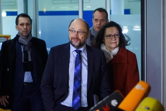 Martin Schulz und Andrea Nahles: Beim Thema Familiennachzug geht die SPD auf Konfrontationskurs mit der Union.
