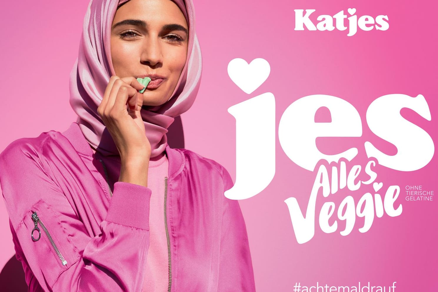 Vicenca Petrovic ist das Model unter dem Hidschāb in der Werbung von Katjes.