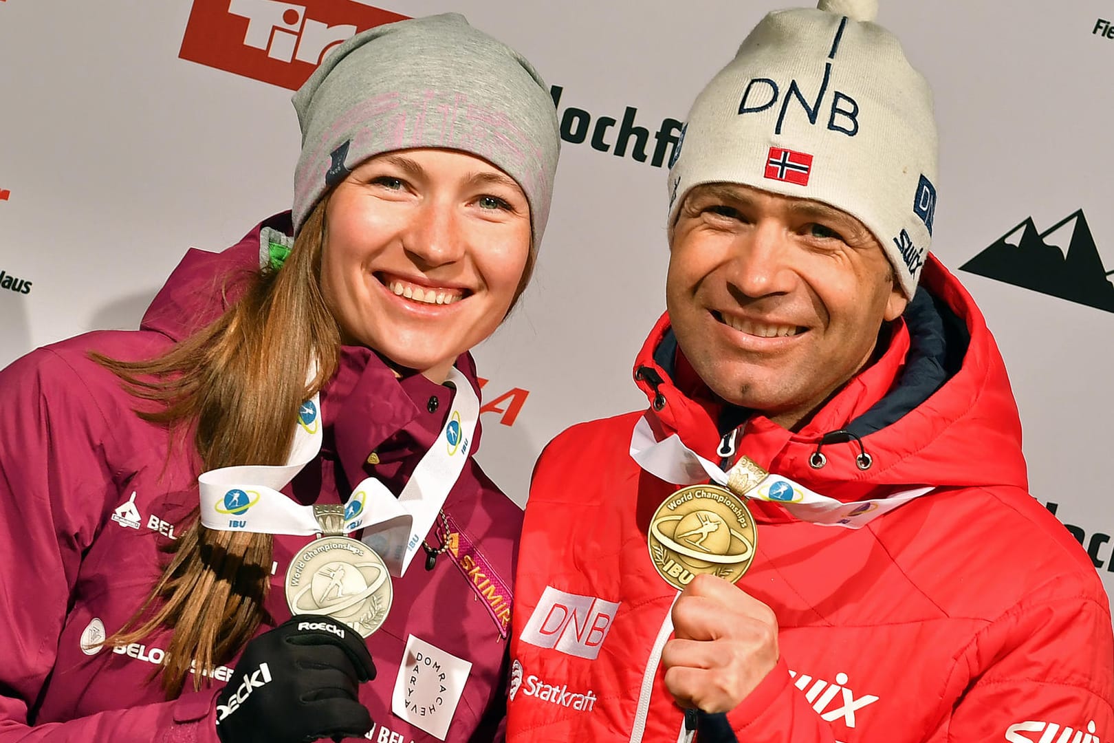 Ole Einar Björndalen mit seiner Frau Darja Domratschewa: Er begleitet sie als Betreuer zu den Olympischen Winterspielen.