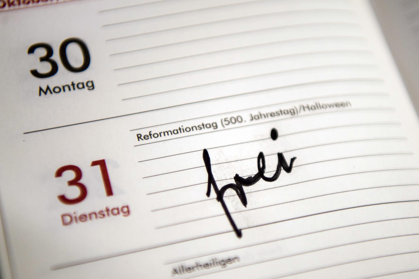 Kalendereintrag zum 31. Oktober