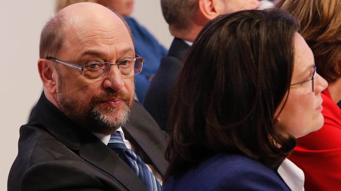 Martin Schulz und Andrea Nahles haben Probleme: Die SPD rutscht in Umfragen immer weiter unter die 20-Prozent-Marke.