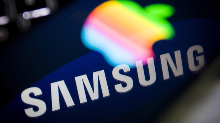Logos von Apple und Samsung: iPhones auf der Überholspur