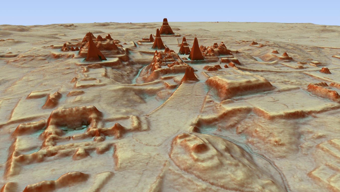 Digitales 3D-Abbild der kompletten Region: Mit einer Laserbild-Technik haben Archäologen die Maya-Stätte im Dschungel entdeckt.
