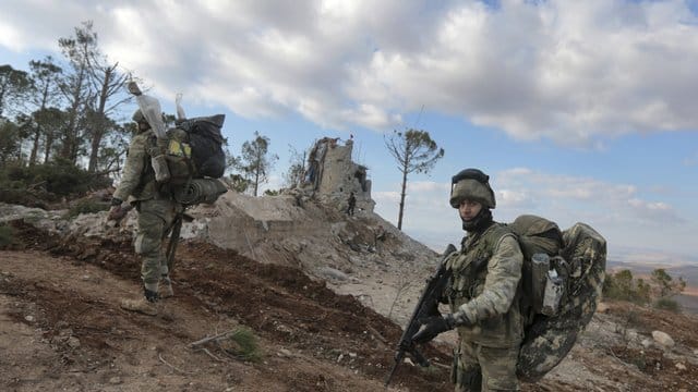Türkische Truppen in Nordsyrien.