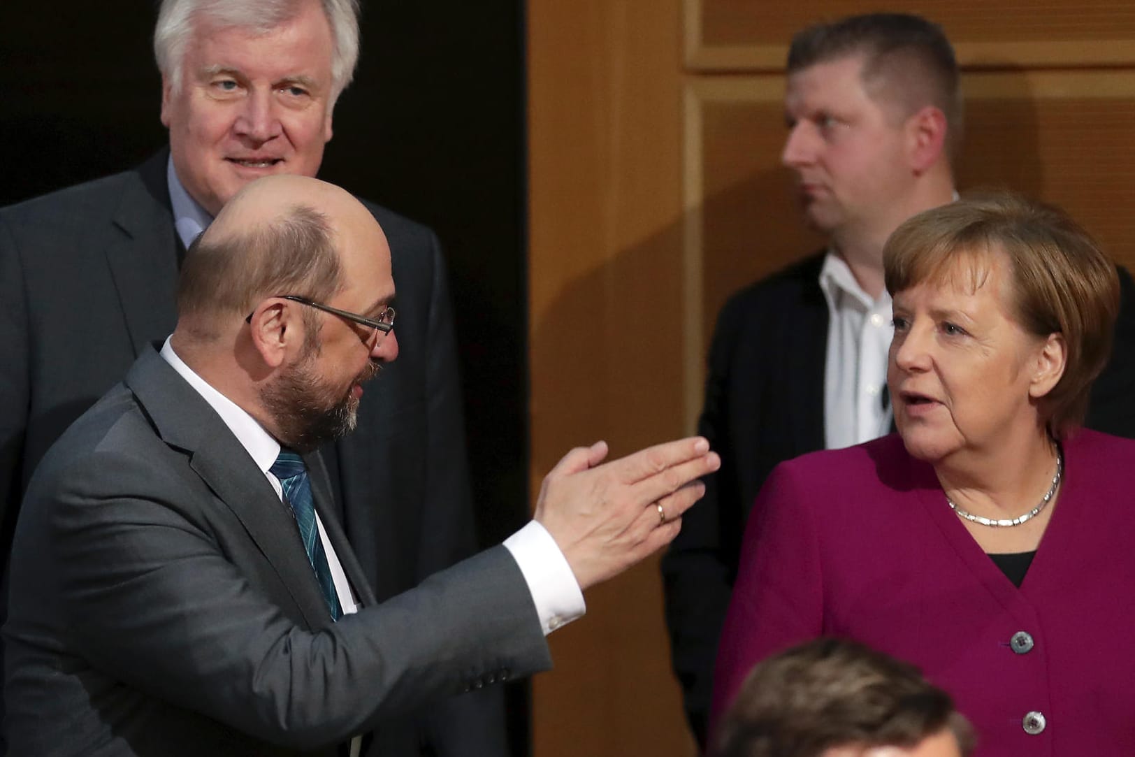 Horst Seehofer, Martin Schulz und Angela Merkel: Sie müssen mit den Groko-Verhandlungen in die Verlängerung gehen.