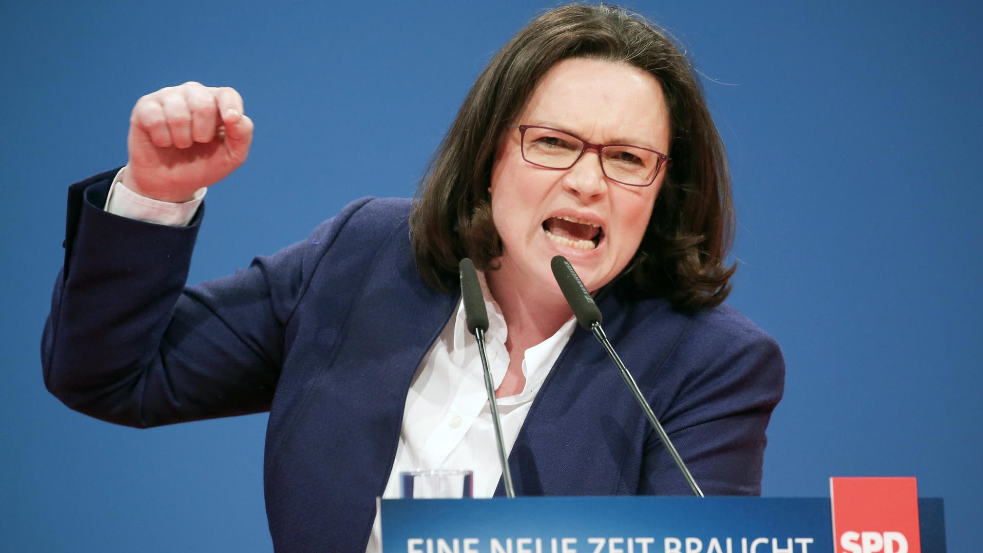 Andrea Nahles: "Bätschi", "die zeigen uns den Vogel!", "auf die Fresse" – Nahles findet immer wieder Formulierungen, die hängen bleiben. Zuletzt aber nicht für politische Forderungen.