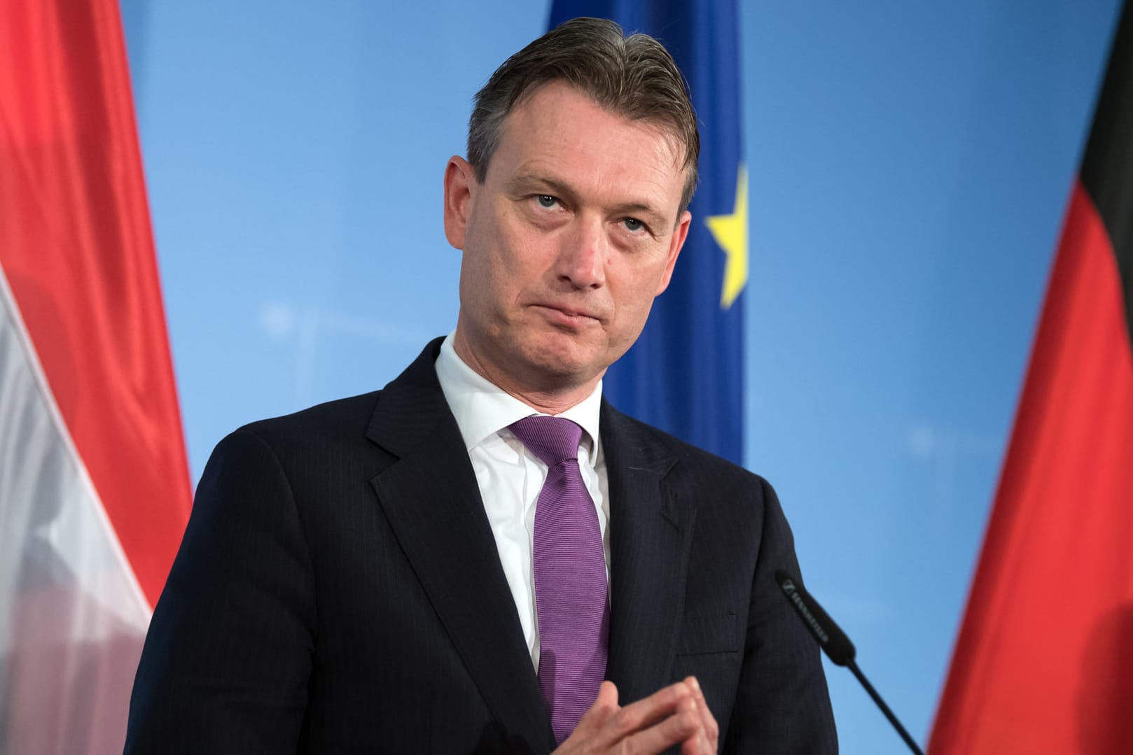 Der niederländische Außenminister Halbe Zijlstra spricht im November 2017 im Auswärtigen Amt in Berlin: Am Montag teilte Halbe Zijlstra mit, dass der niederländische Botschafter offiziell aus der Türkei abgezogen werde. (Archivbild)