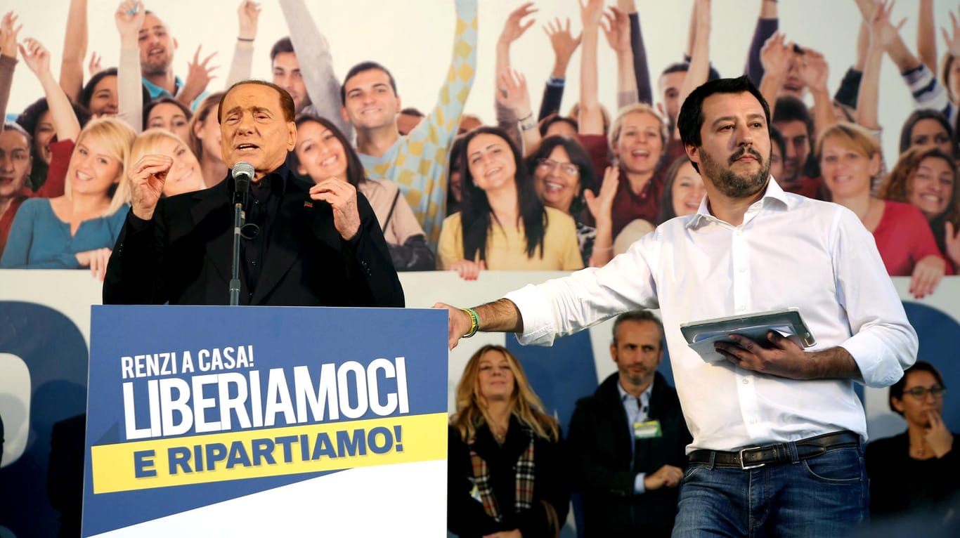 Matteo Salvini und Silvio Berlusconi