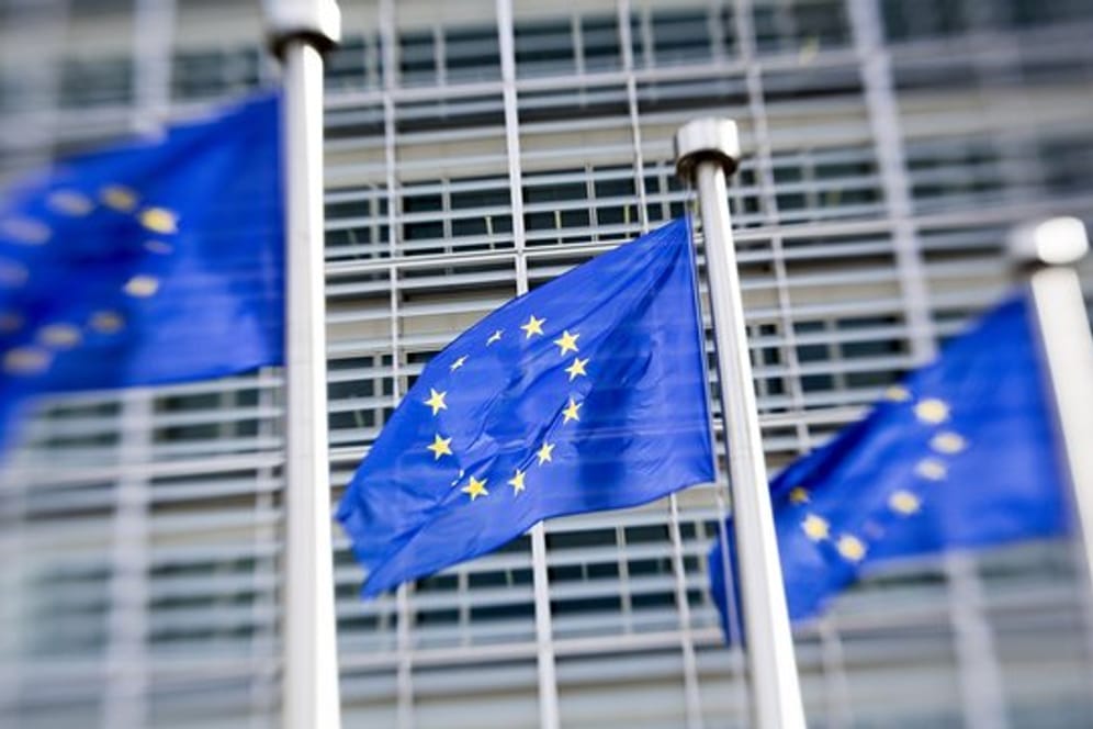 EU-Fahnen in Brüssel.