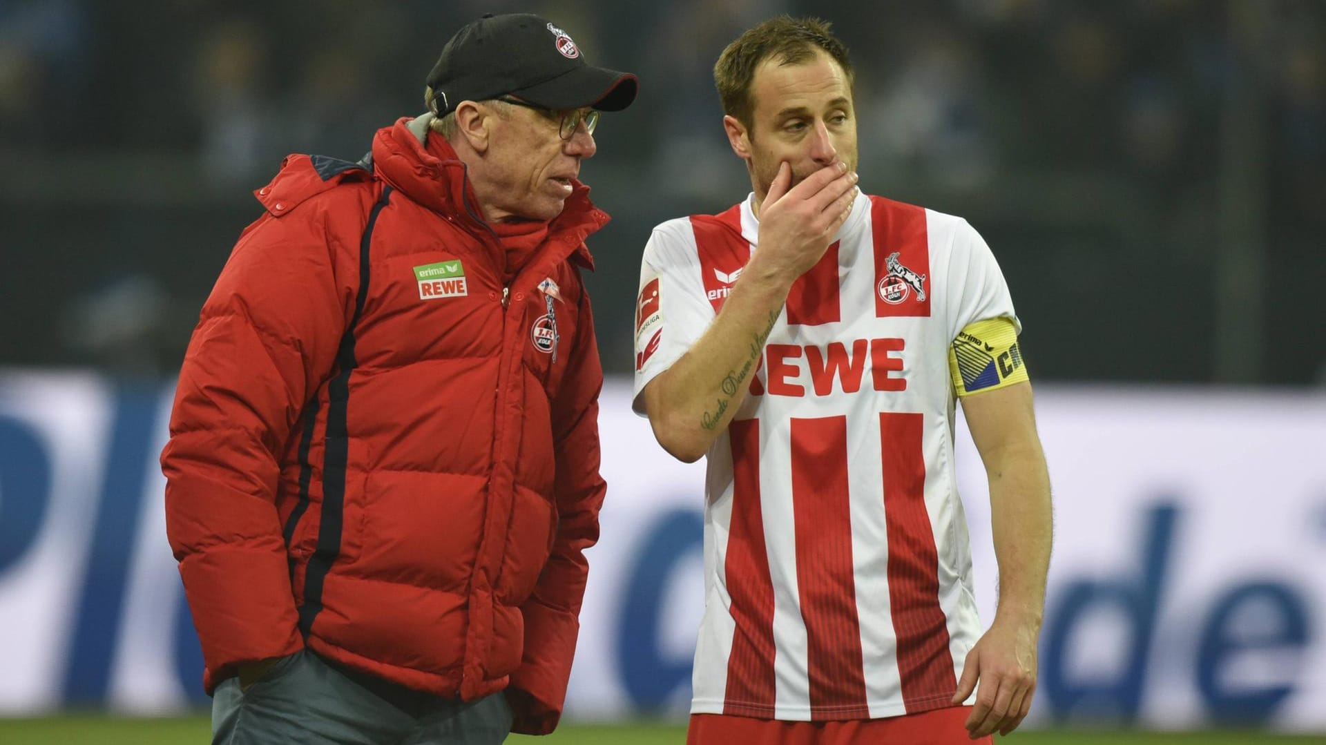 Lehmann (l.) mit seinem Ex-Trainer: Der Kapitän war für Peter Stöger der wichtigste Ansprechpartner unter den Spielern.