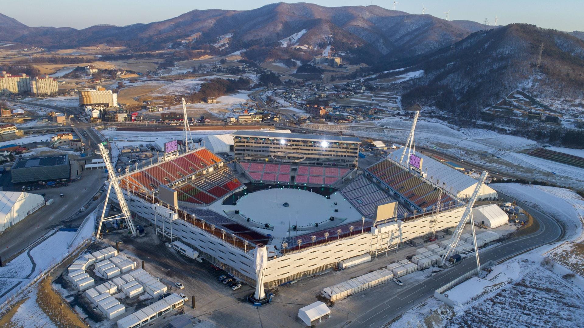 Das Olympiastadion von Pyeongchang wurde 2014 gebaut und 2017 fertiggestellt.