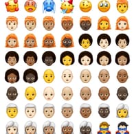 Die neuen Emojis (Ausschnitt): Gelbe, kugelrunde Smileys waren gestern - heute gibt es einen Emoji für jeden Körper- und Haartyp.