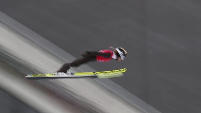 Katharina Althaus beim Training in Pyeongchang.