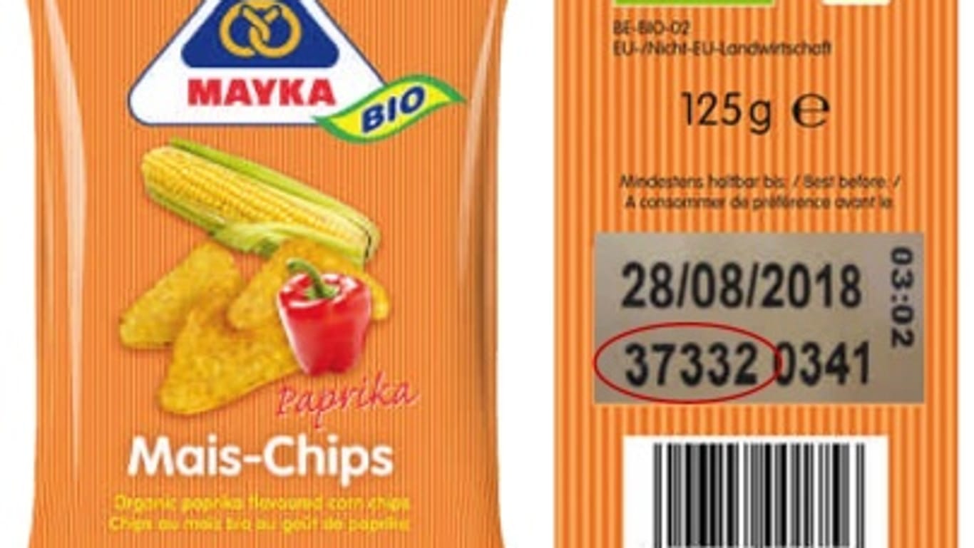 Das Bio-Backunternehmen Mayka ruft Mais-Chips der Sorte Paprika zurück.