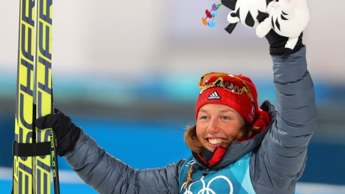 Olympiasiegerin Laura Dahlmeier freut sich auf ihre Eltern.