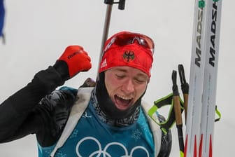 Benedikt Doll gewann in der Biathlon-Verfolgung die Bronzemedaille.