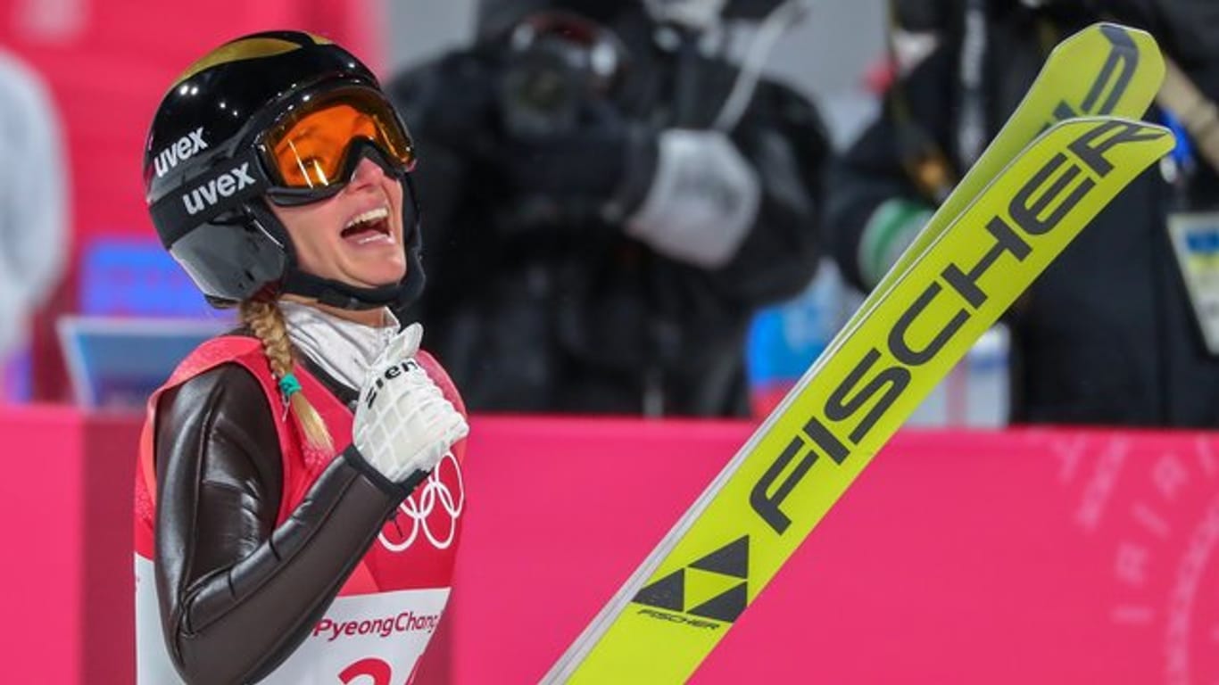 Holte Silber für Deutschland im Skispringen der Frauen: Katharina Althaus.