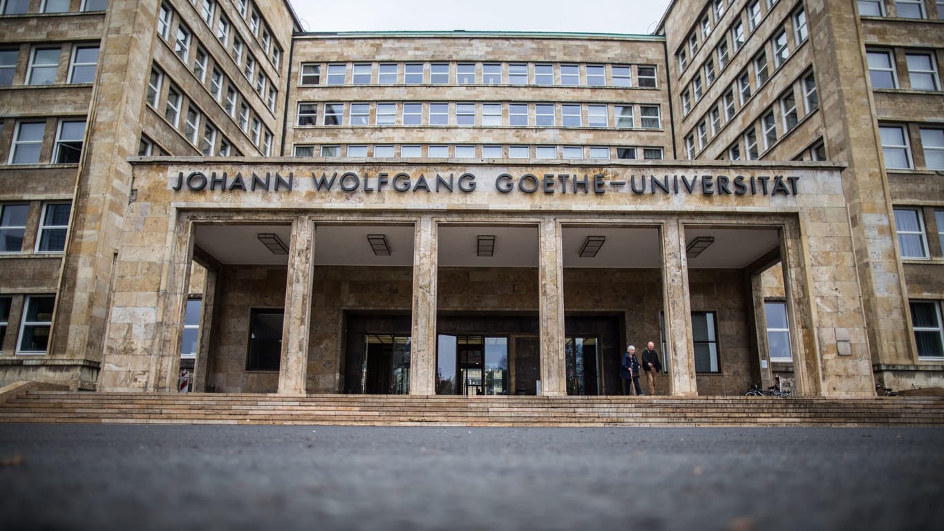 Die Goethe-Universität in Frankfurt: Die Polizei war hier in den vergangenen Wochen auch am Wochenende im Einsatz.