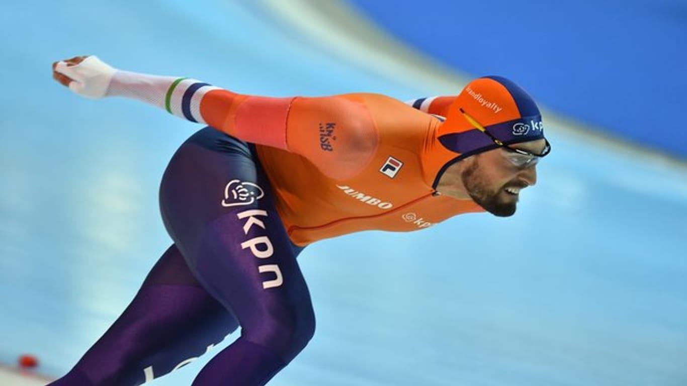 Eisschnellläufer Kjeld Nuis (Niederlande) gewann Gold über 1500 Meter.