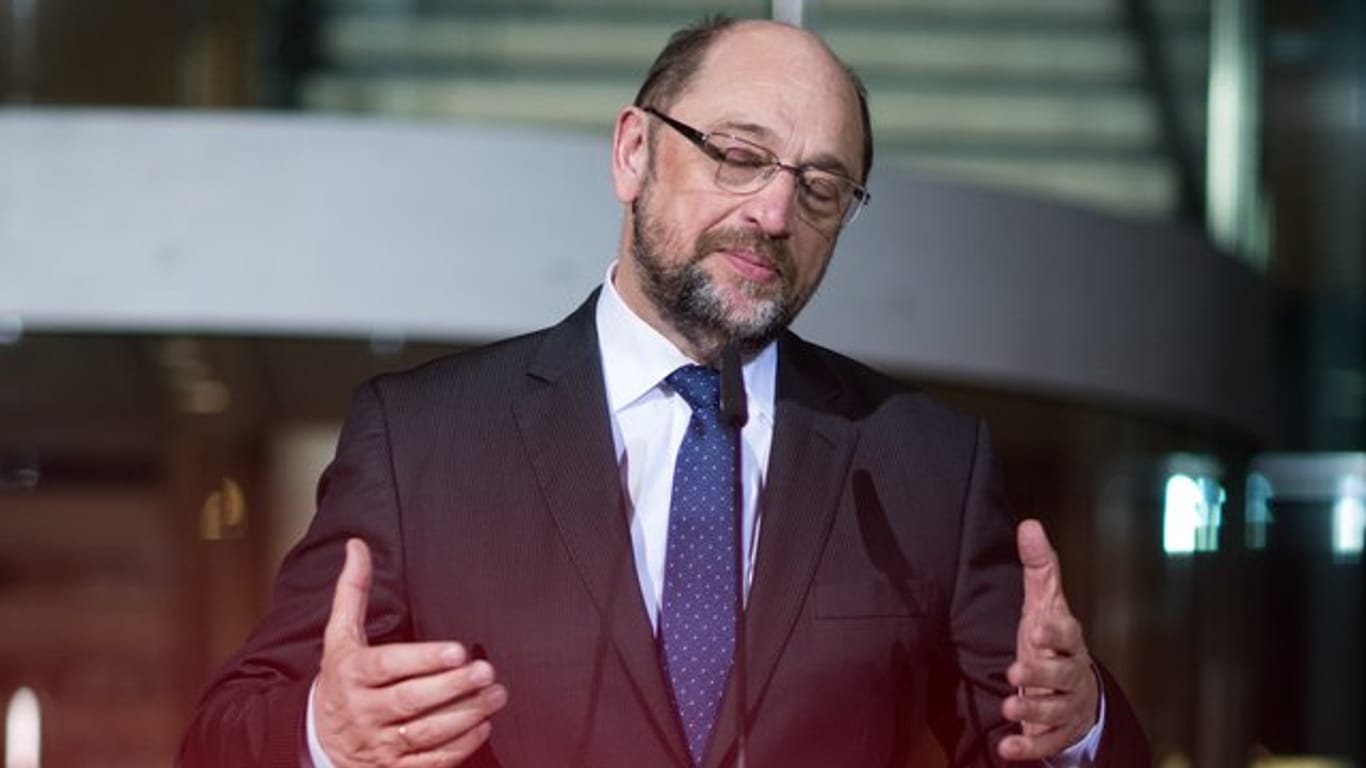 Martin Schulz äußert sich im Willy-Brandt-Haus in Berlin.