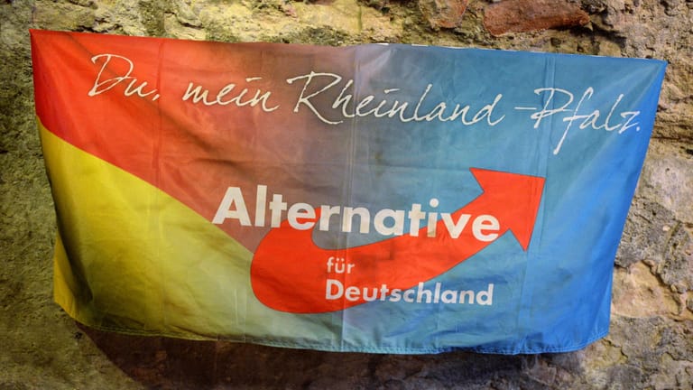Ein Banner der AfD: Eine Untersuchung zeigt, wo in Deutschland es Rechte in politische Ämter geschafft haben.