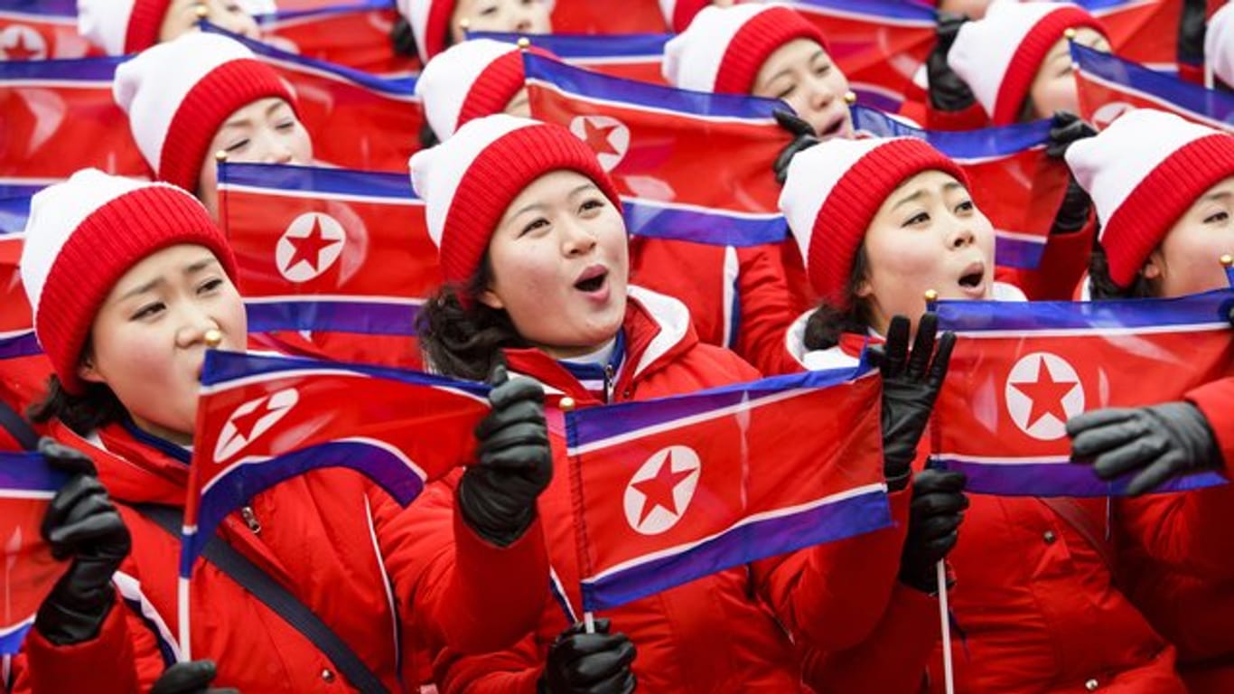 Die nordkoreanischen Cheerleader.