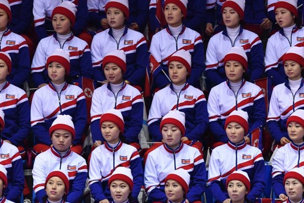 Die rund 200 Cheerleader aus Norkorea sind bei den Olympischen Winterspielen in Pyeongchang im Dauereinsatz.