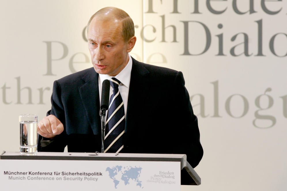 Wladimir Putin auf der Münchner Konferenz für Sicherheitspolitik 2007: Seine Rede alarmierte die Zuhörer.