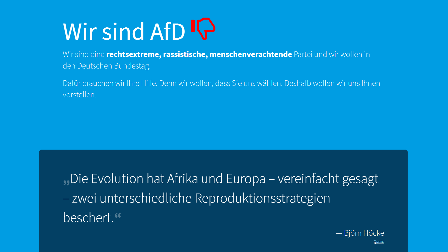 Wir sind AfD: Die Seite mit der Adresse, die die AfD aus dem Netz haben möchte.