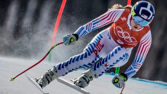 Lindsey Vonn beim Training in Aktion.