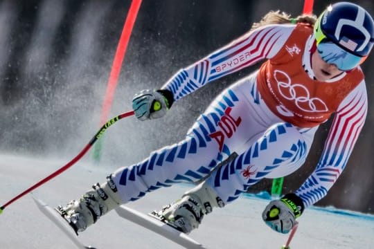 Lindsey Vonn beim Training in Aktion.