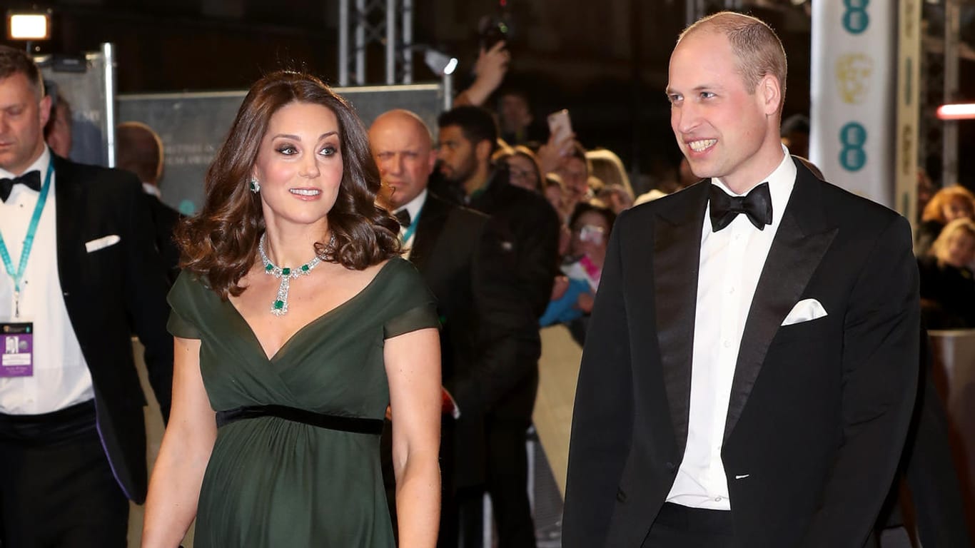 Herzogin Kate und Prinz William flanierten auch über den roten Teppich.