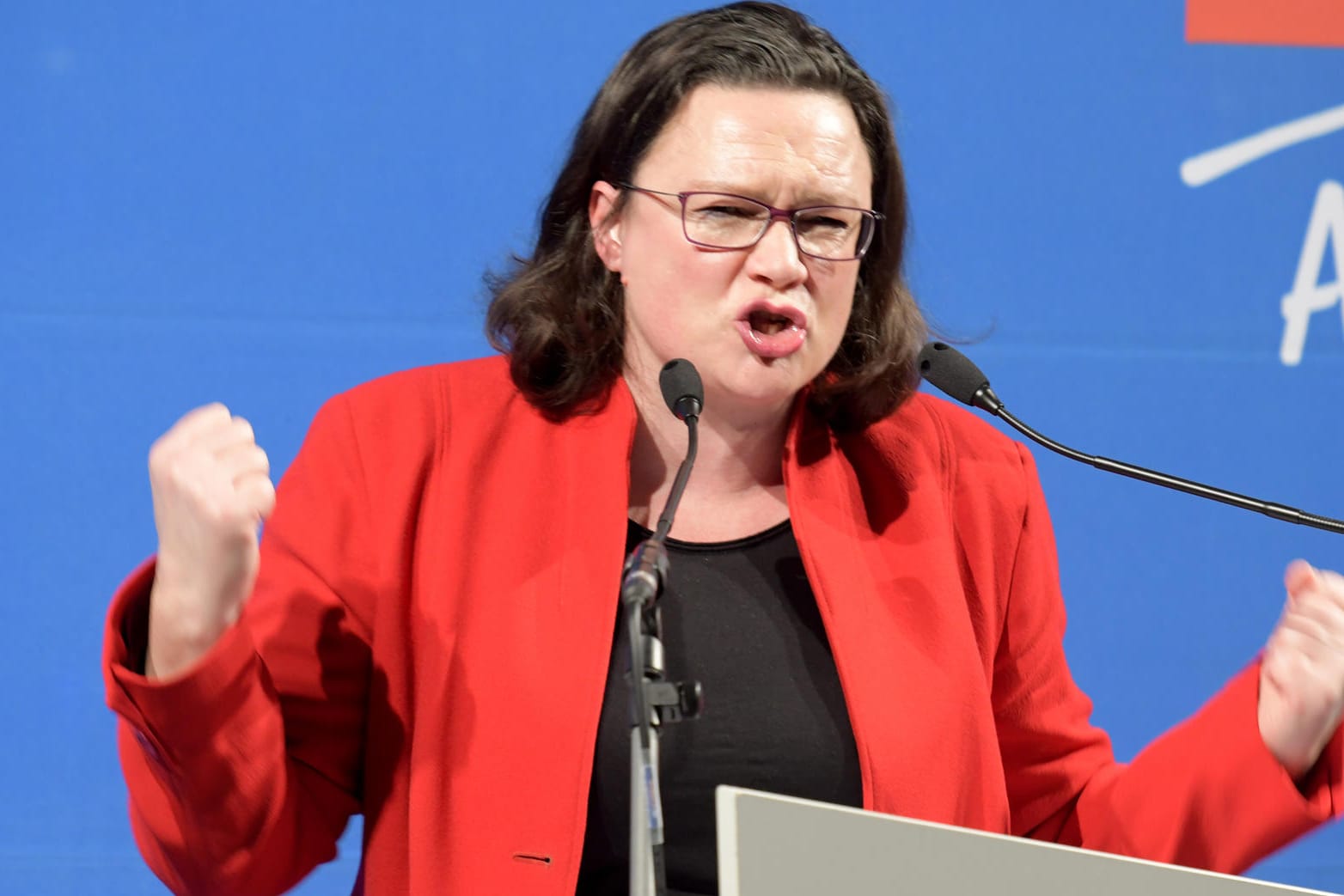 Trotz vollem Einsatz: Andrea Nahles kann die SPD bisher nicht aus dem Umfragetief führen.