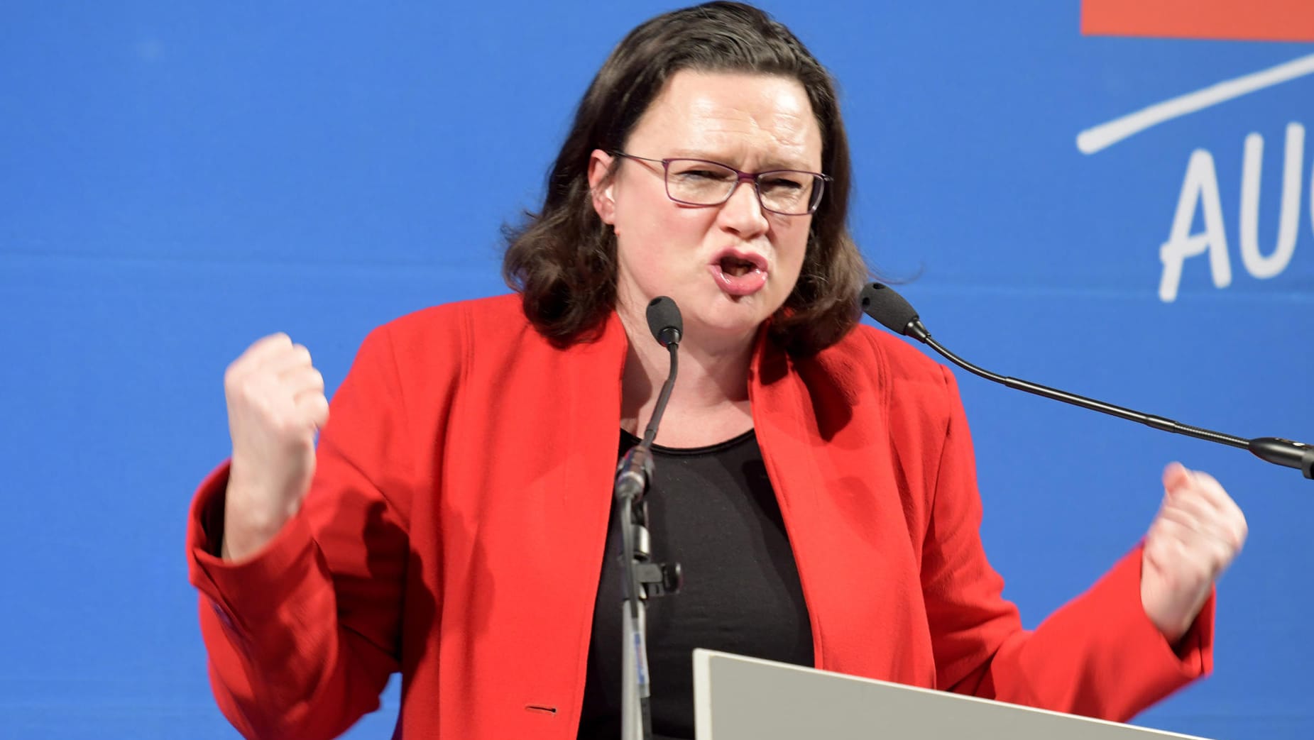 Trotz vollem Einsatz: Andrea Nahles kann die SPD bisher nicht aus dem Umfragetief führen.