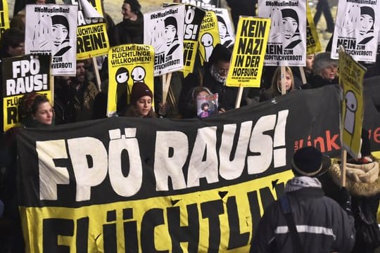 Demonstration in Wien gegen die FPÖ.