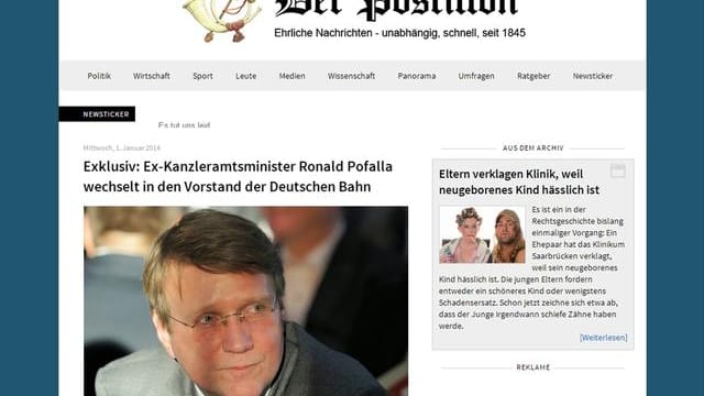 Eine Nachricht, die Satire sein könnte. Der Postillon datierte sie zurück.