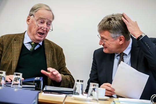 Die Parteivorsitzenden der AfD, Alexander Gauland (l) und Jörg Meuthen.
