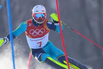 Der Schwede Andre Myhrer holte sich den Sieg beim Olympia-Slalom.