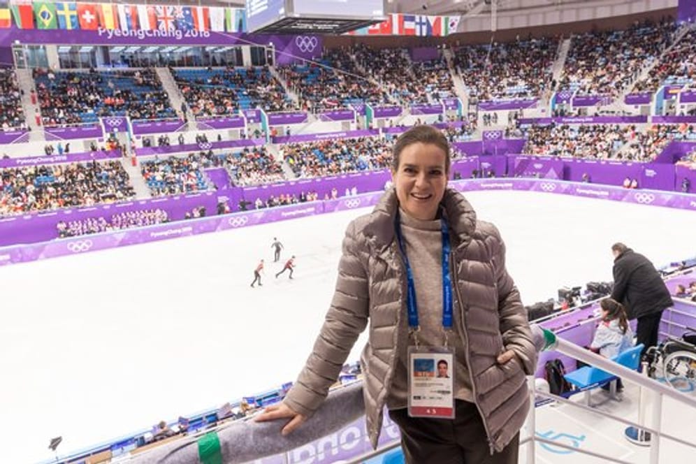 Katarina Witt begleitet die Olympischen Winterspiele als TV-Expertin.