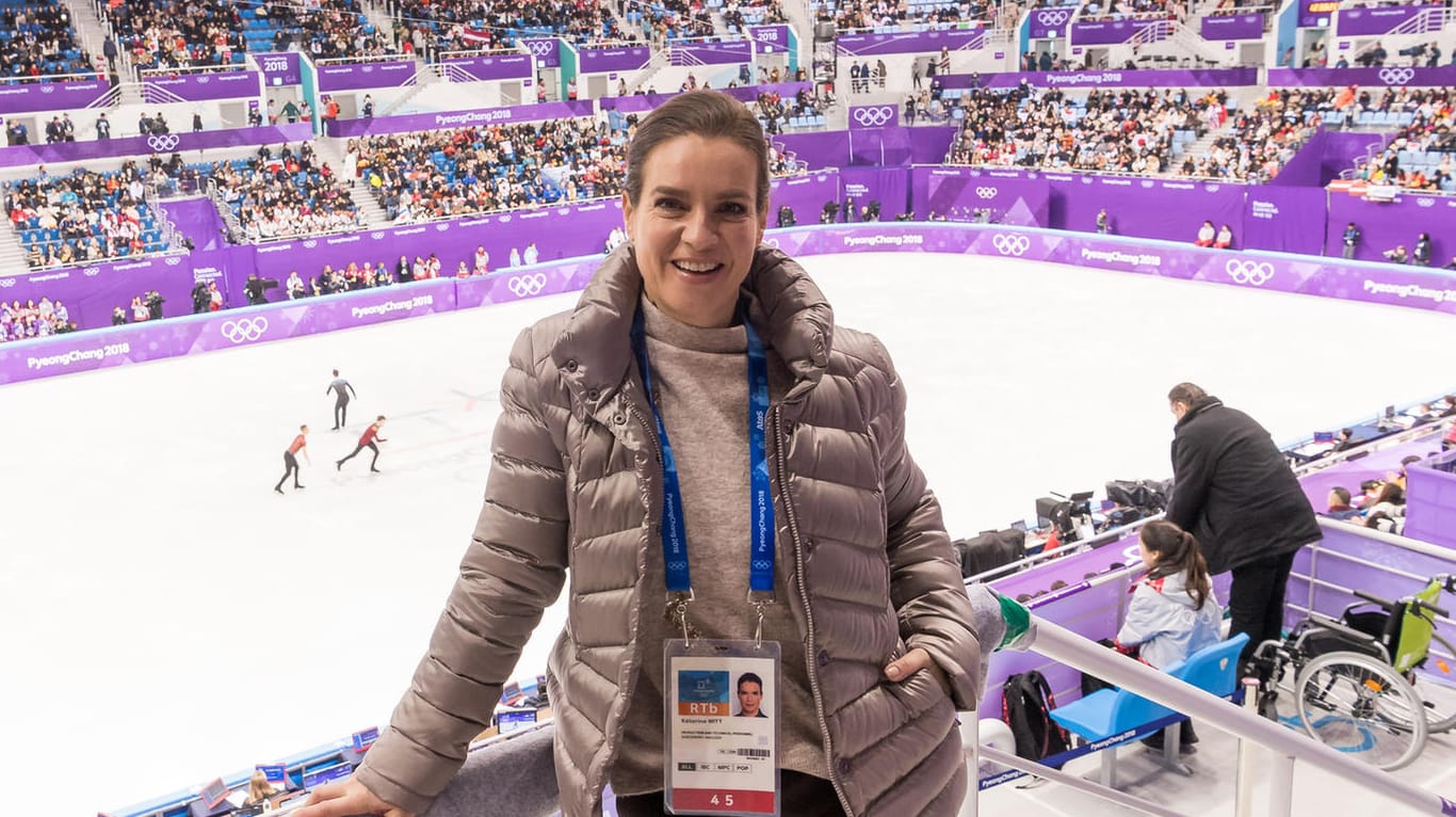 Katarina Witt in Südkorea: Die frühere Profi-Eiskunstläuferin ist begeistert von den Winterspielen in Südkorea.