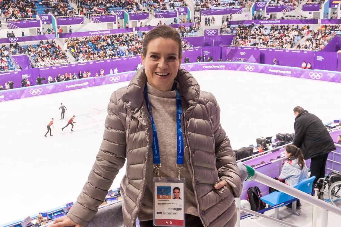 Katarina Witt in Südkorea: Die frühere Profi-Eiskunstläuferin ist begeistert von den Winterspielen in Südkorea.