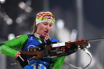 Darja Domratschewa war die Schlussläuferin der siegreichen Staffel aus Weißrussland.
