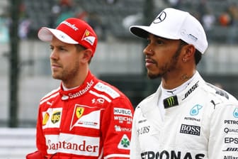 Konkurrenten um den WM-Titel 2018: Sebastian Vettel (l.) und Lewis Hamilton.