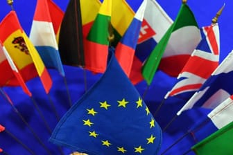 Die Flaggen der Mitgliedsstaaten der EU.