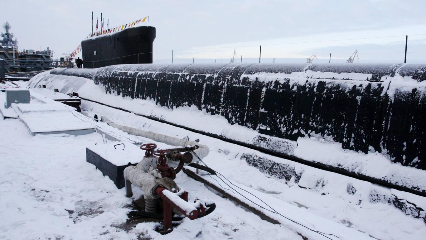 U-Boot der Borej-Klasse mit Atomraketen: in Severodvinsk, Winter 2013