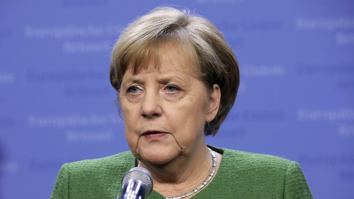 Bundeskanzlerin Merkel bei einer Pressekonferenz nach dem Treffen der EU-Staats- und Regierungschefs in Brüssel.