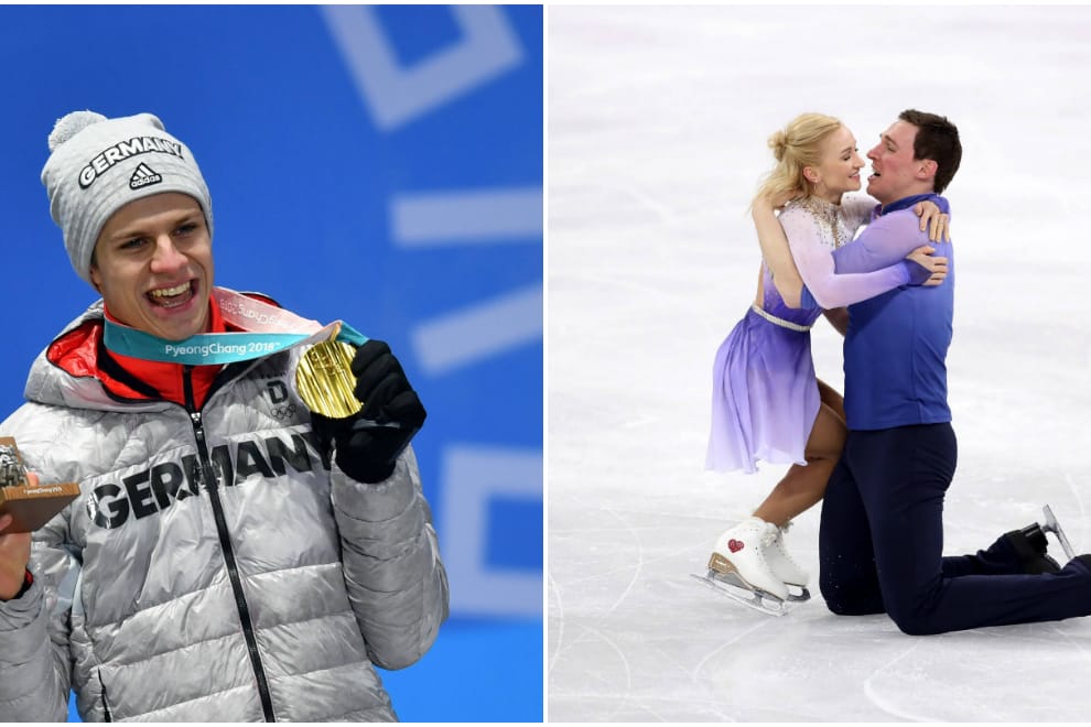 Andreas Wellinger (l.) holte Gold, genauso wie Aljona Savchenko und Bruno Massot.